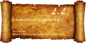 Lenkovics Lamberta névjegykártya